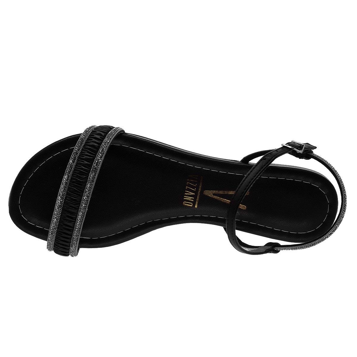 Sandália Rasteira Feminino Vizzano 6235.1702 Preto Preto 3