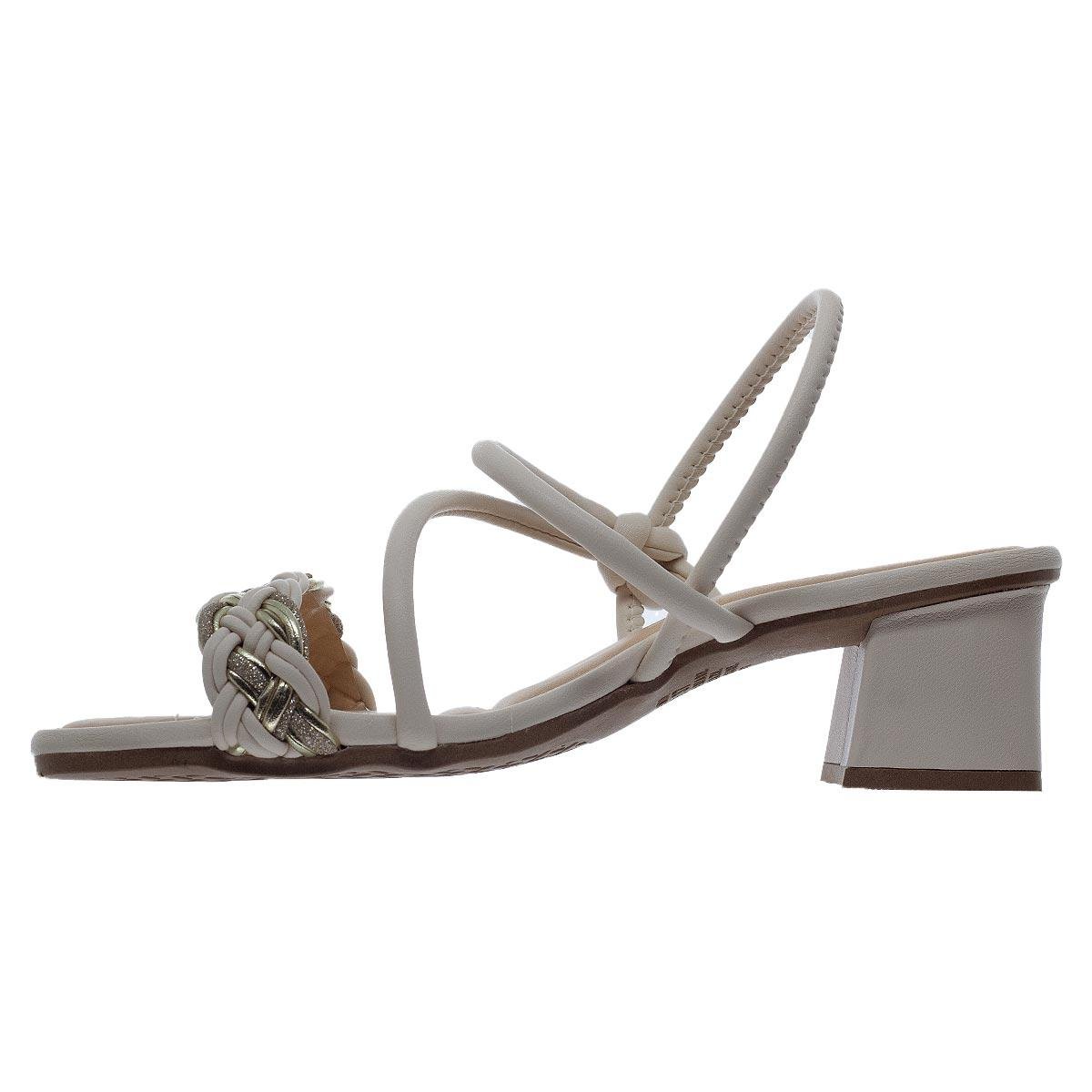 Sandália Salto Bloco Feminino Mississipi MB443 Offwhite Off White 2