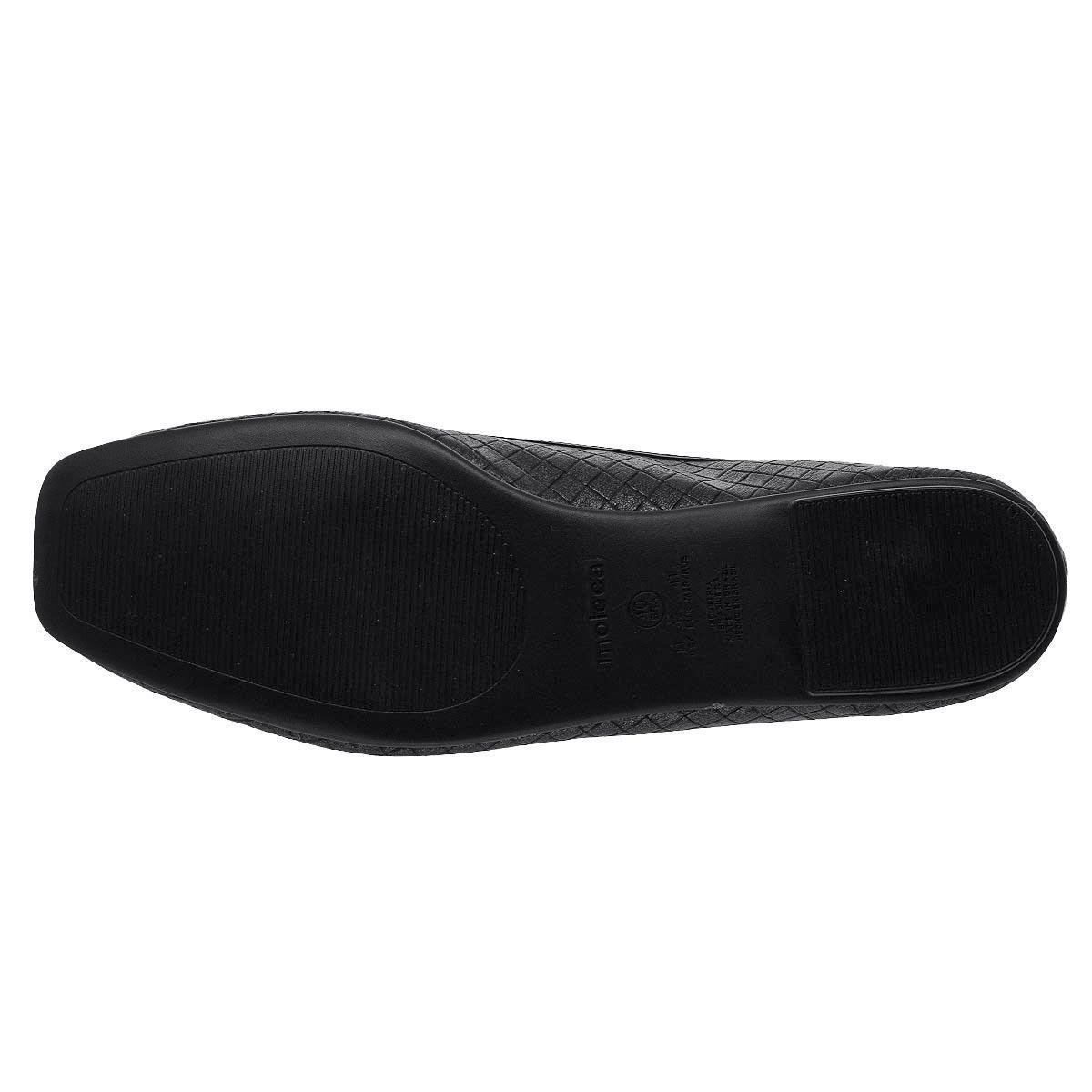 Sapato Mocassim Bico Quadrado Feminino Moleca 5737.211 Preto Preto 4