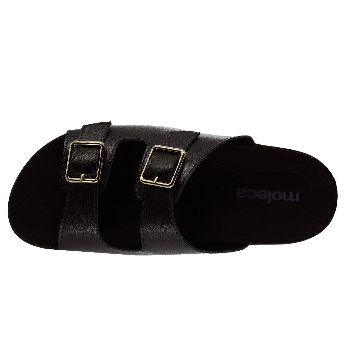 Tamanco Papete Feminina Moleca 5500.105 Preto Preto 3
