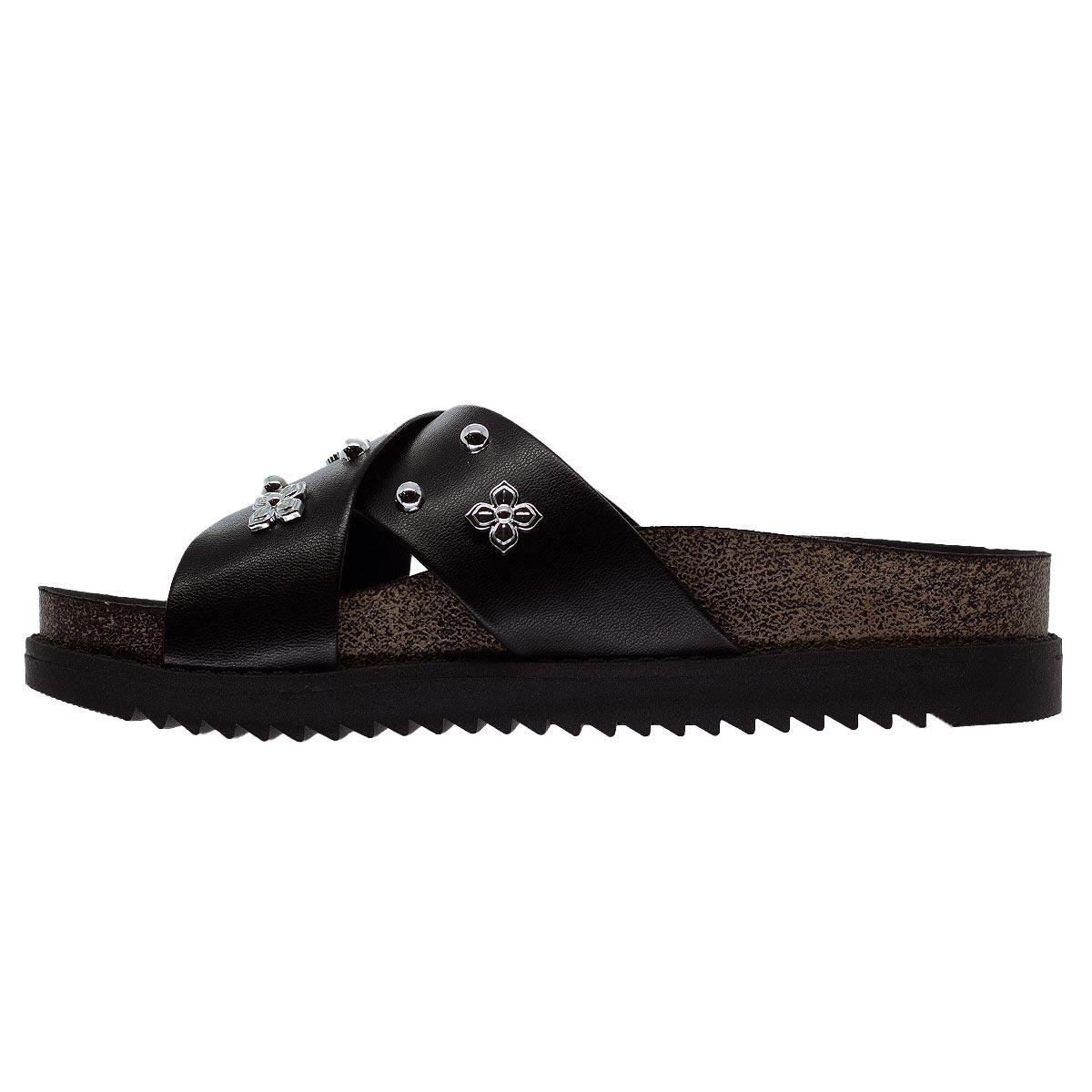 Tamanco Papete Feminino Moleca 5500.112 Preto Preto 2