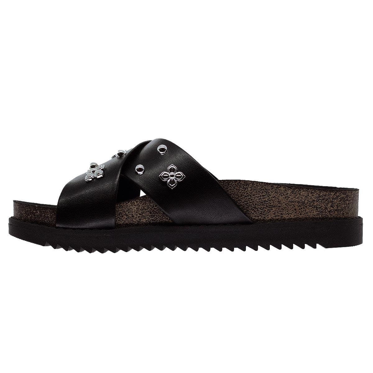 Tamanco Papete Feminino Moleca 5500.112 Preto Preto 2