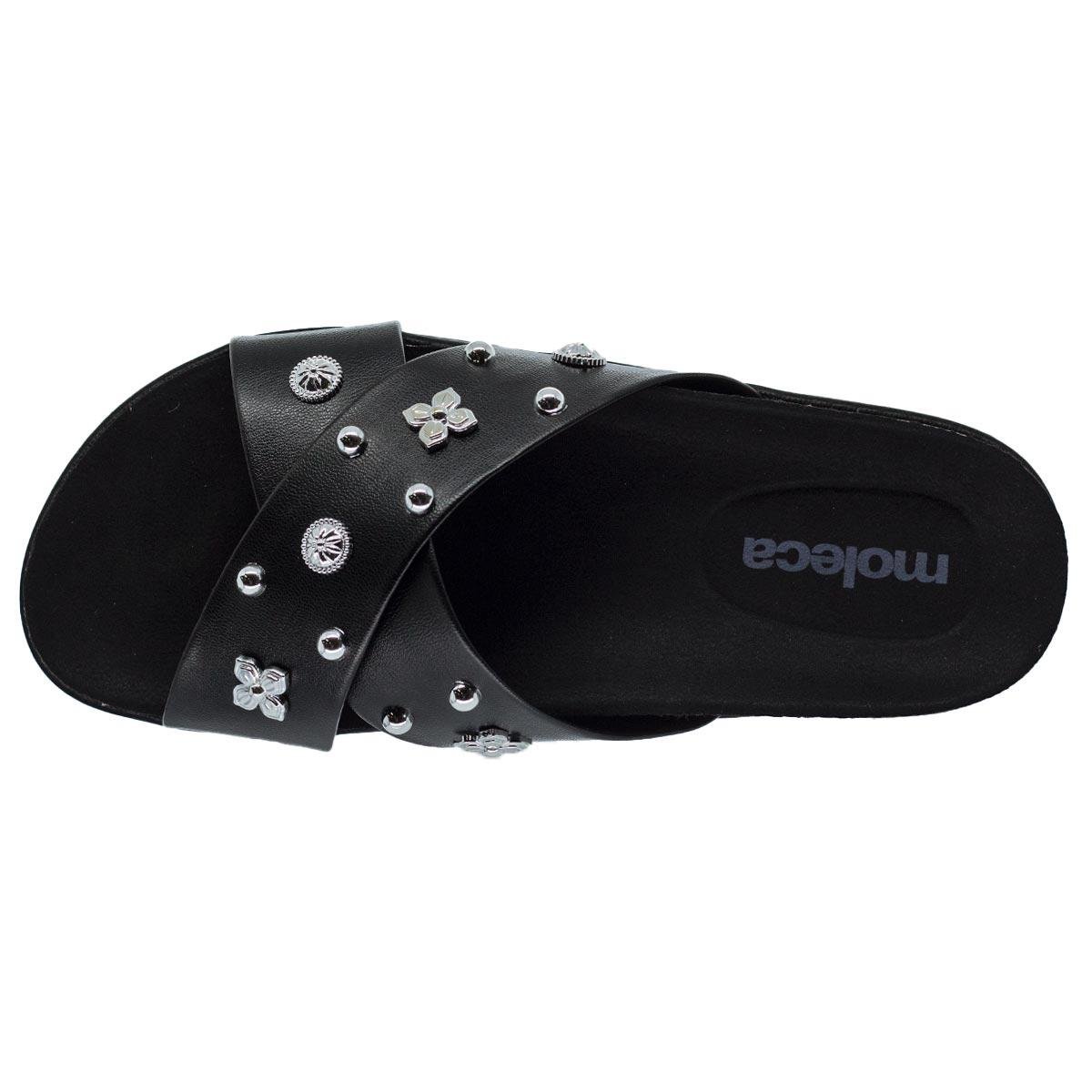 Tamanco Papete Feminino Moleca 5500.112 Preto Preto 3
