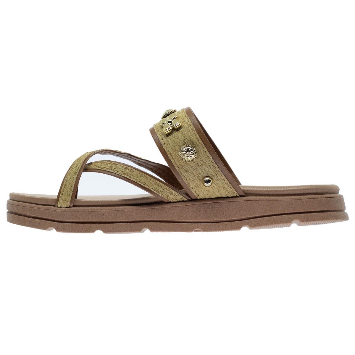 Tamanco Papete Feminino Moleca 5490.125 Camel Amarelo/Camel 2