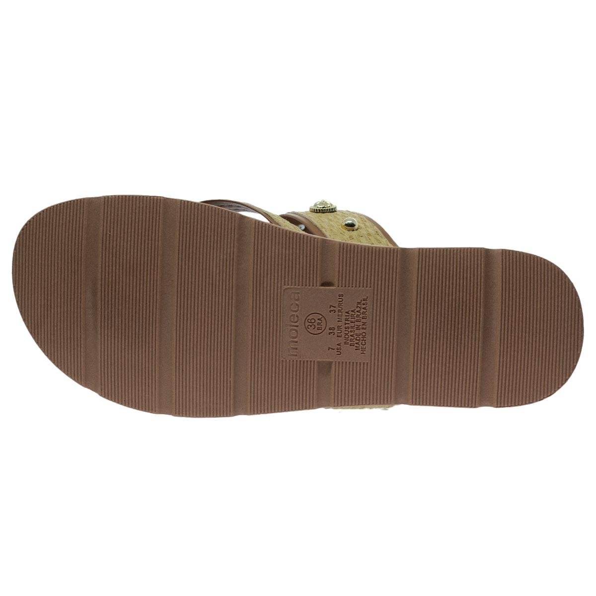 Tamanco Papete Feminino Moleca 5490.125 Camel Amarelo/Camel 4