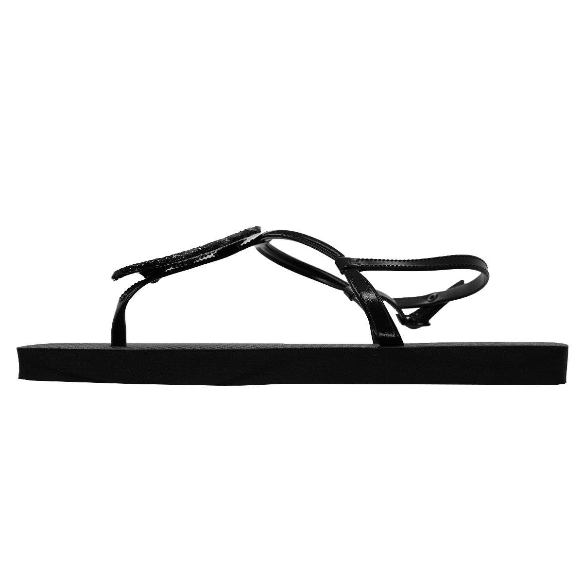 Sandália Rasteira Feminino Brizza Z19027 Preto Preto 2