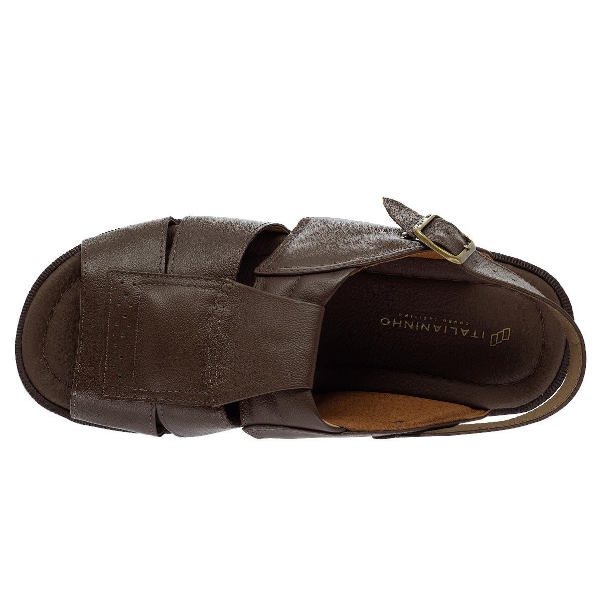 Sandália Masculina Italianinho 10340302 Marrom Marrom 3