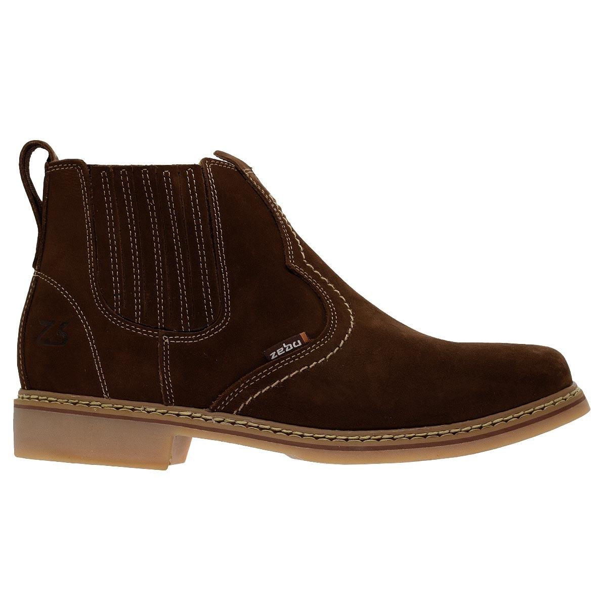 Botina Vira Francesa Masculina Zebu Original 51050 Marrom