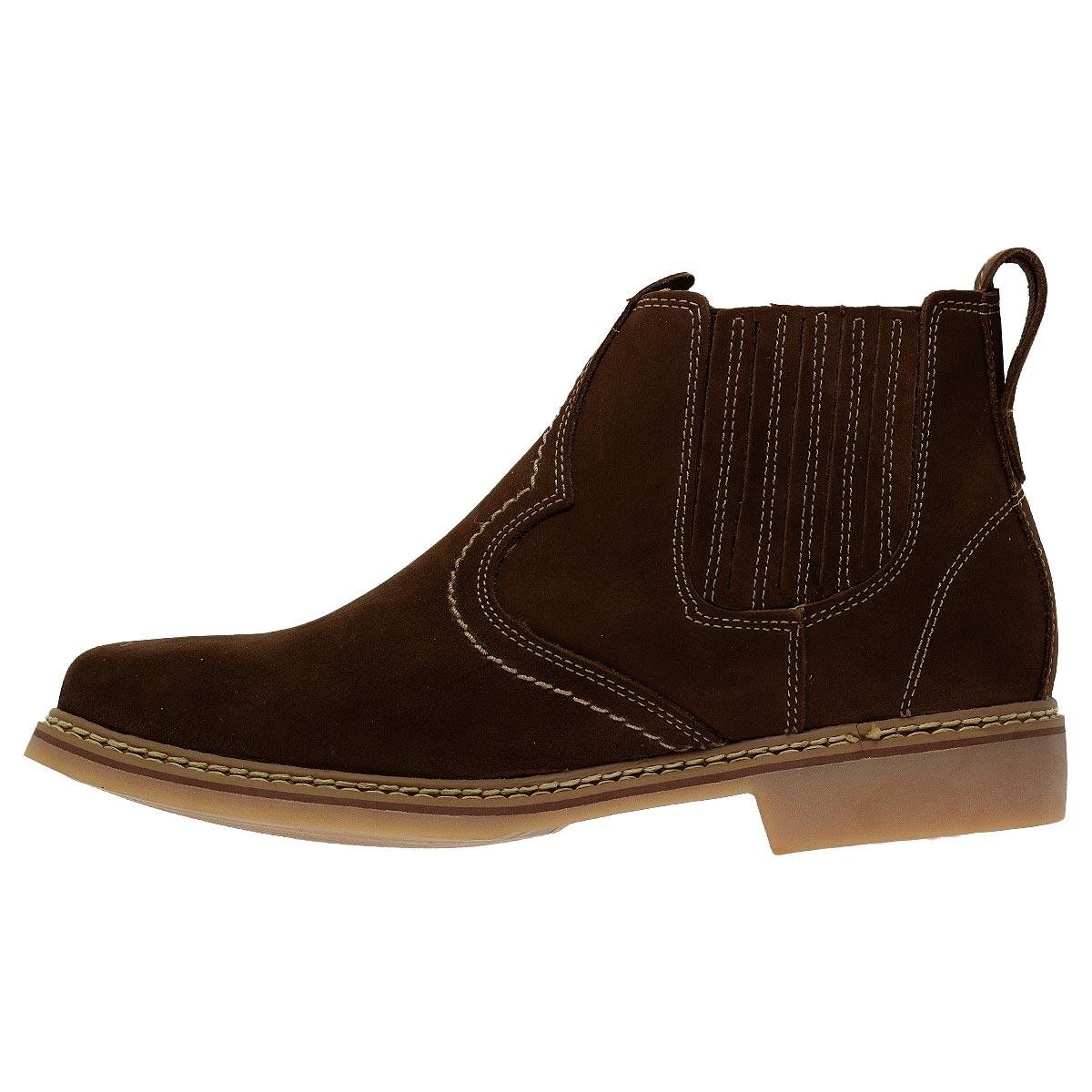 Botina Vira Francesa Masculina Zebu Original 51050 Marrom Marrom Escuro 2