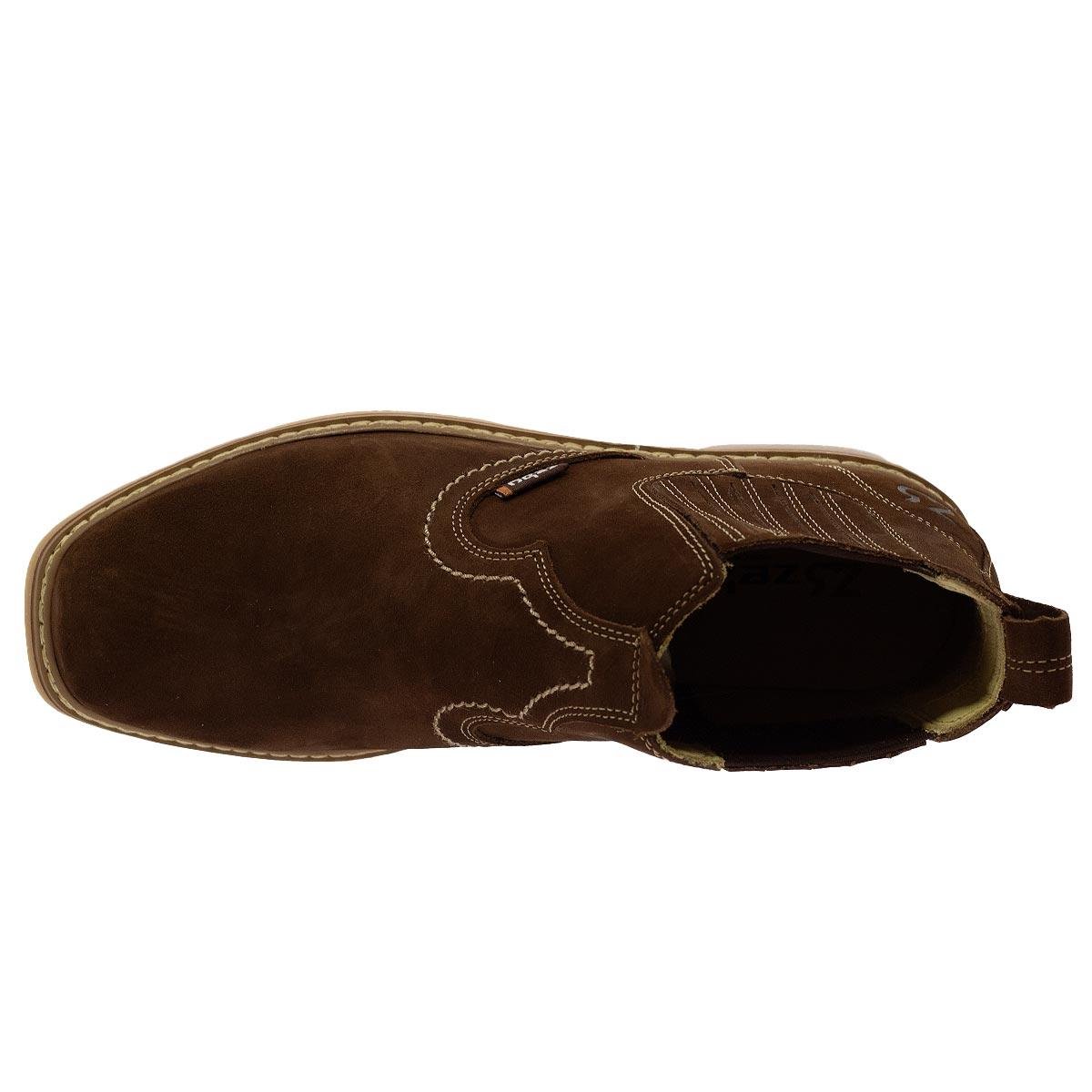 Botina Vira Francesa Masculina Zebu Original 51050 Marrom Marrom Escuro 3