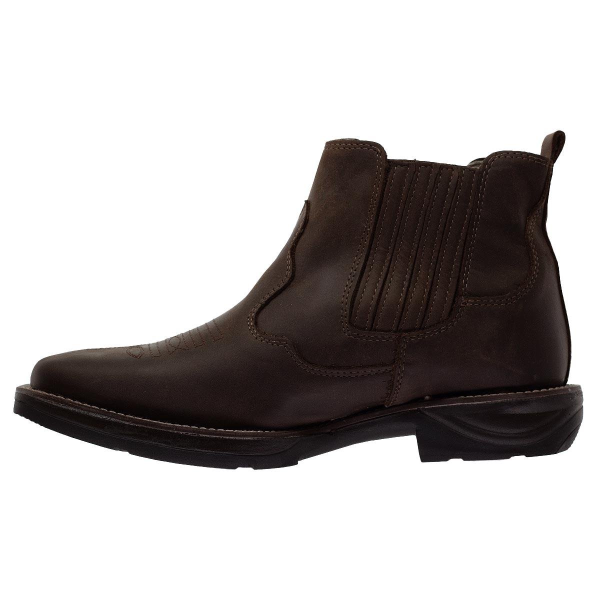 Bota Cano Curto Texana Masculina Big Bull Boots 2600 Marrom Café 2