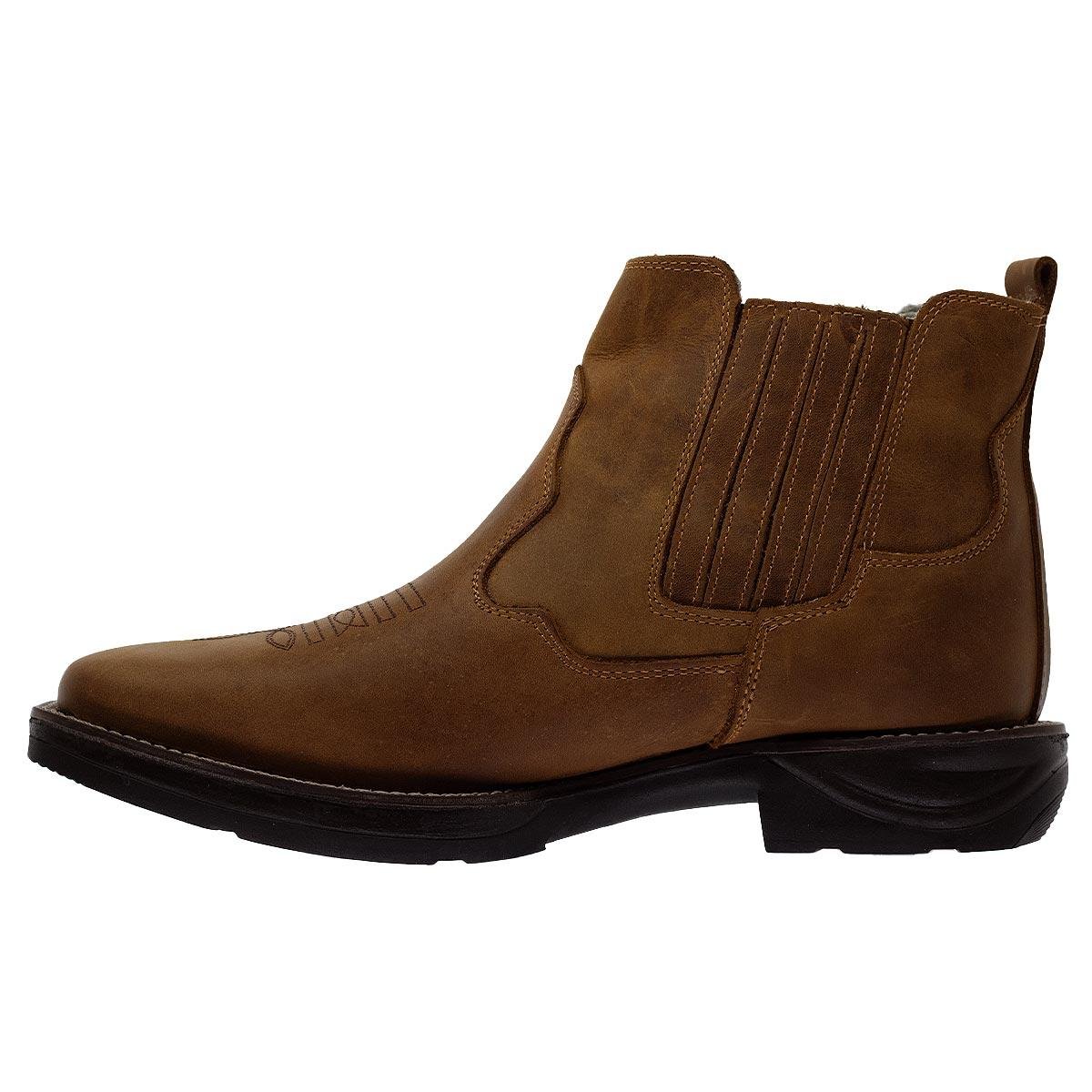Bota Cano Curto Texana Masculina Big Bull Boots 2600 Marrom Marrom 2