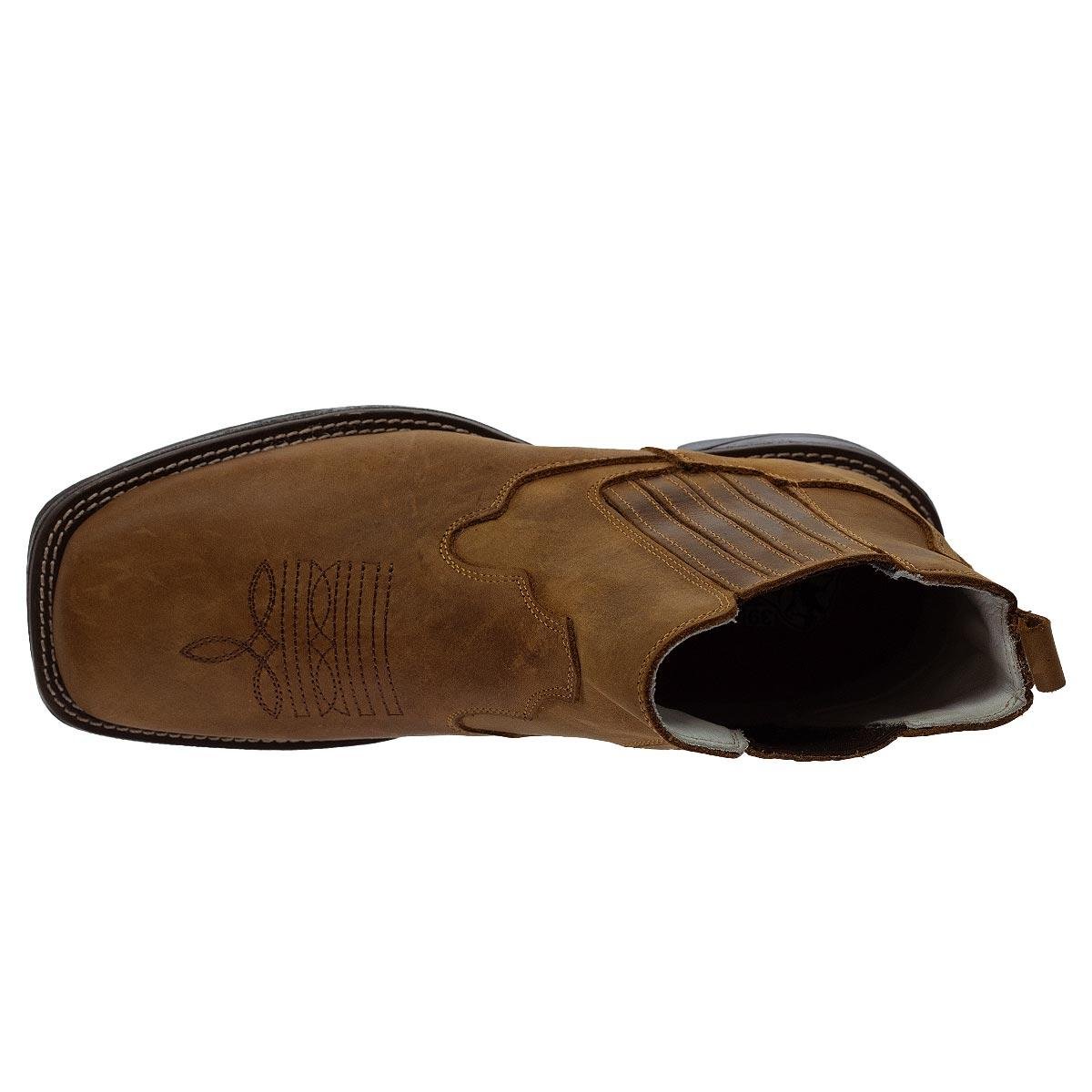 Bota Cano Curto Texana Masculina Big Bull Boots 2600 Marrom Marrom 3