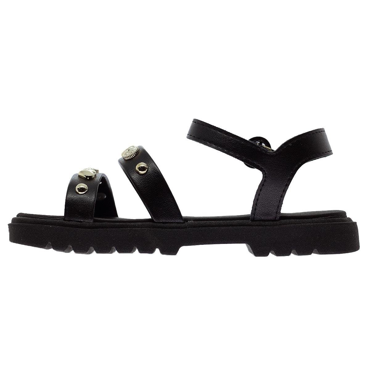 Sandália Rasteira Infantil Menina Molekinha 2344.142 Preto Preto 2