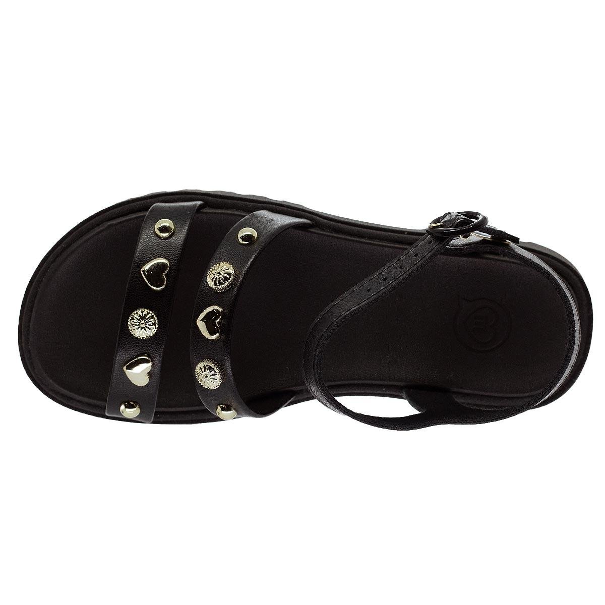 Sandália Rasteira Infantil Menina Molekinha 2344.142 Preto Preto 3