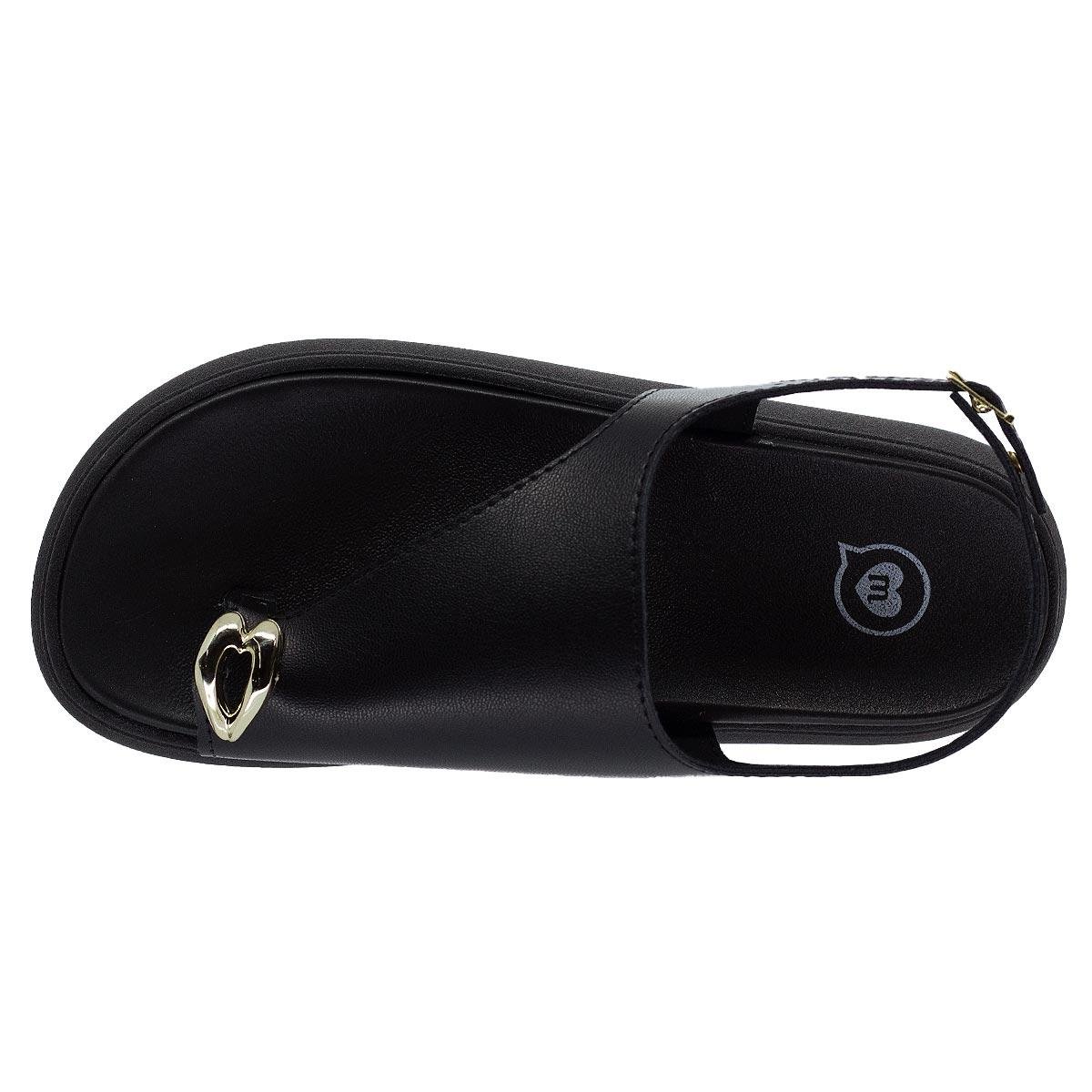 Sandália Rasteira Infantil Menina Molekinha 2358.116 Preta Preto 3