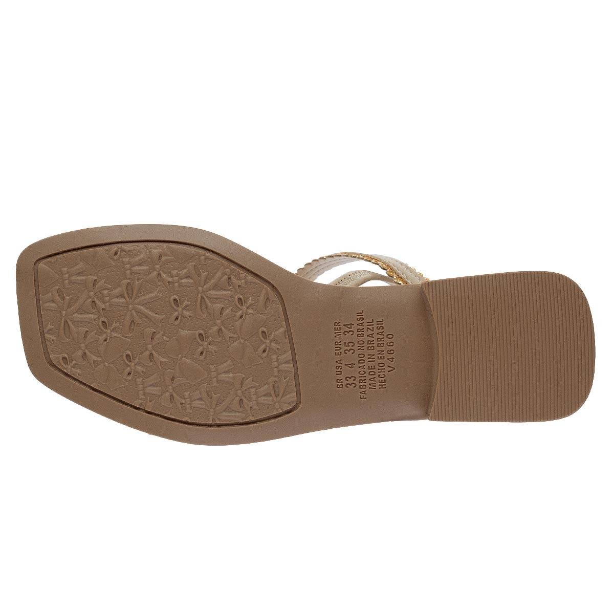 Sandália Rasteira Infantil Menina Pink Cats V5852 Bege Bege 4