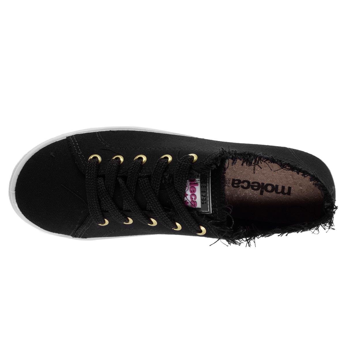 Tênis Feminino Casual Moleca 5667.322 Preto Preto 3