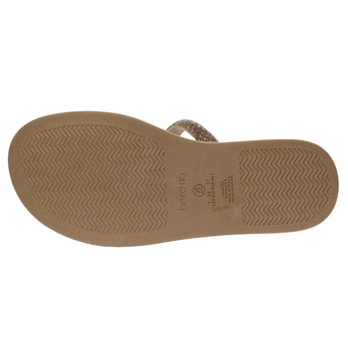 Tamanco Feminino Beira Rio 8488.108 Bege Bege/Dourado 4