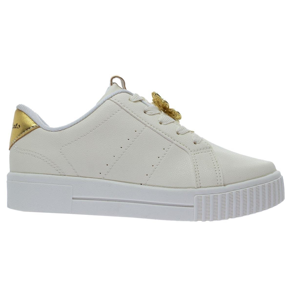 Tênis Casual Infantil Menina Pink Cats V5803 Offwhite