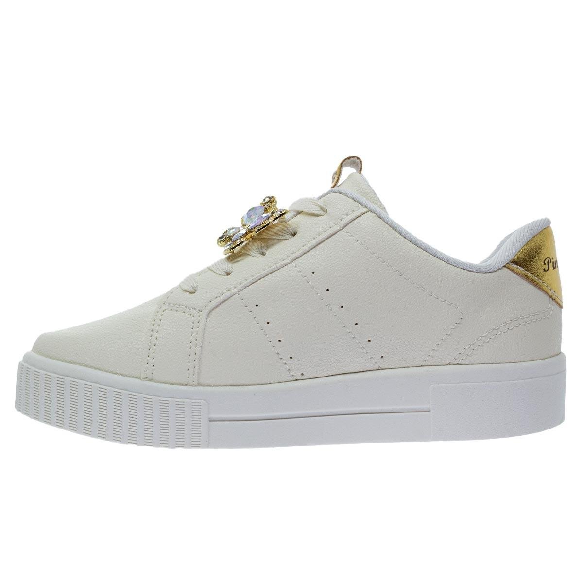 Tênis Casual Infantil Menina Pink Cats V5803 Offwhite Off White 2