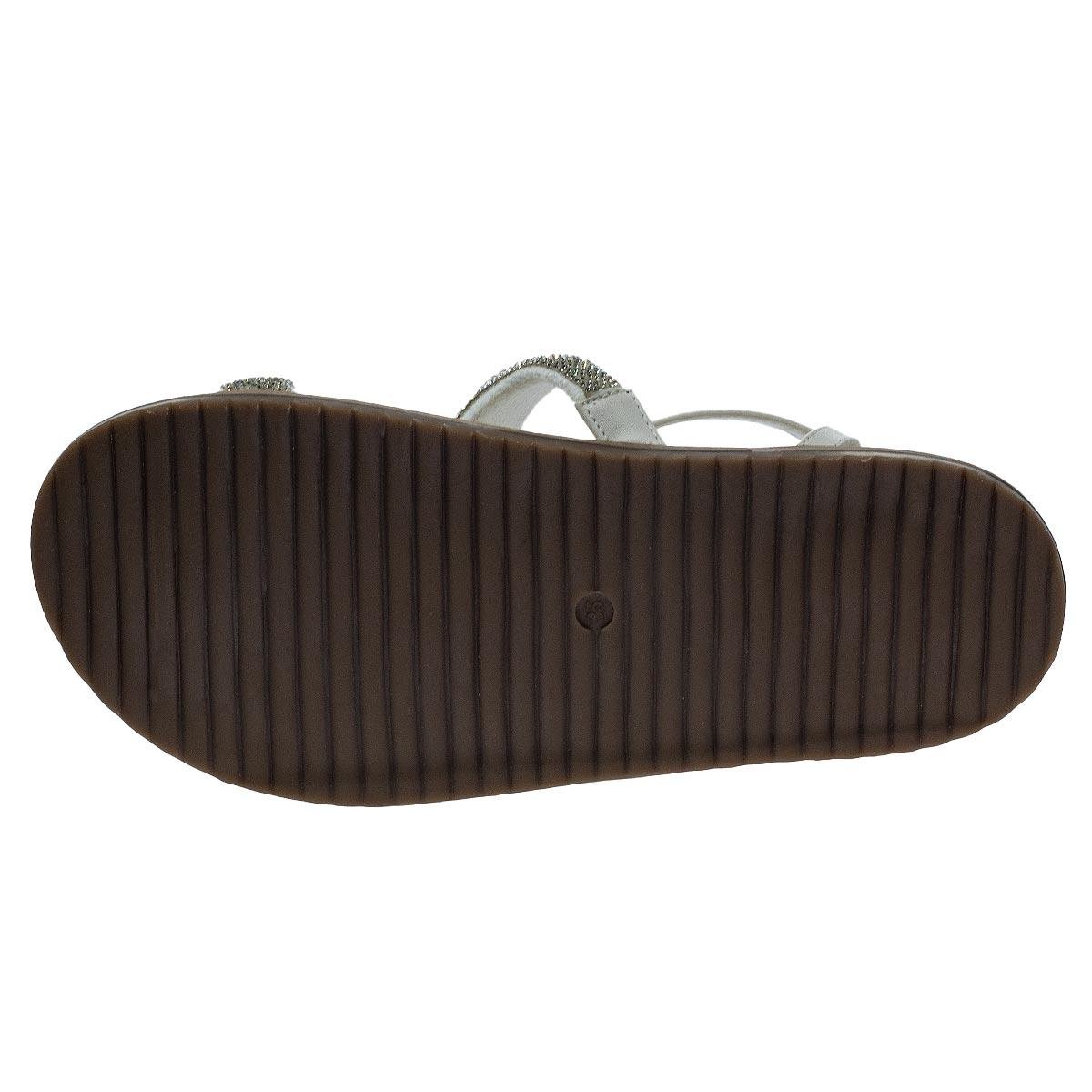 Sandália Papete Rasteira Feminina Ana Laura 23973 Offwhite Branco/Prata 4