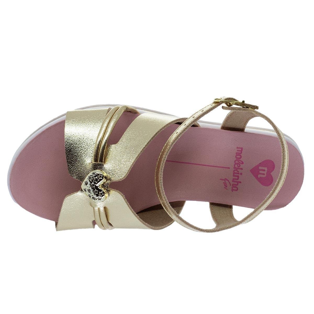 Sandália Rasteira Infantil Menina Molekinha 2305.1574 Dourada Dourado 3