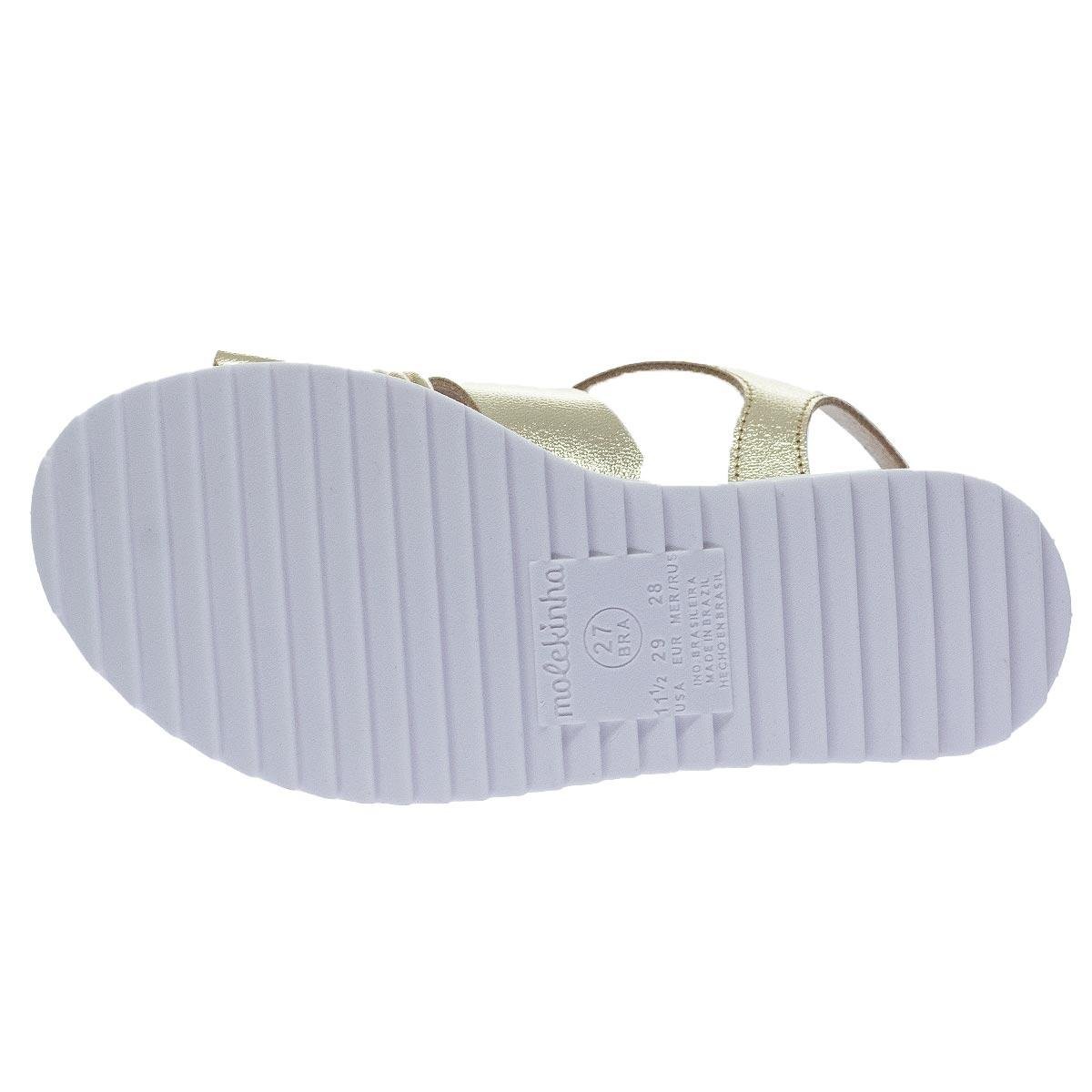 Sandália Rasteira Infantil Menina Molekinha 2305.1574 Dourada Dourado 4