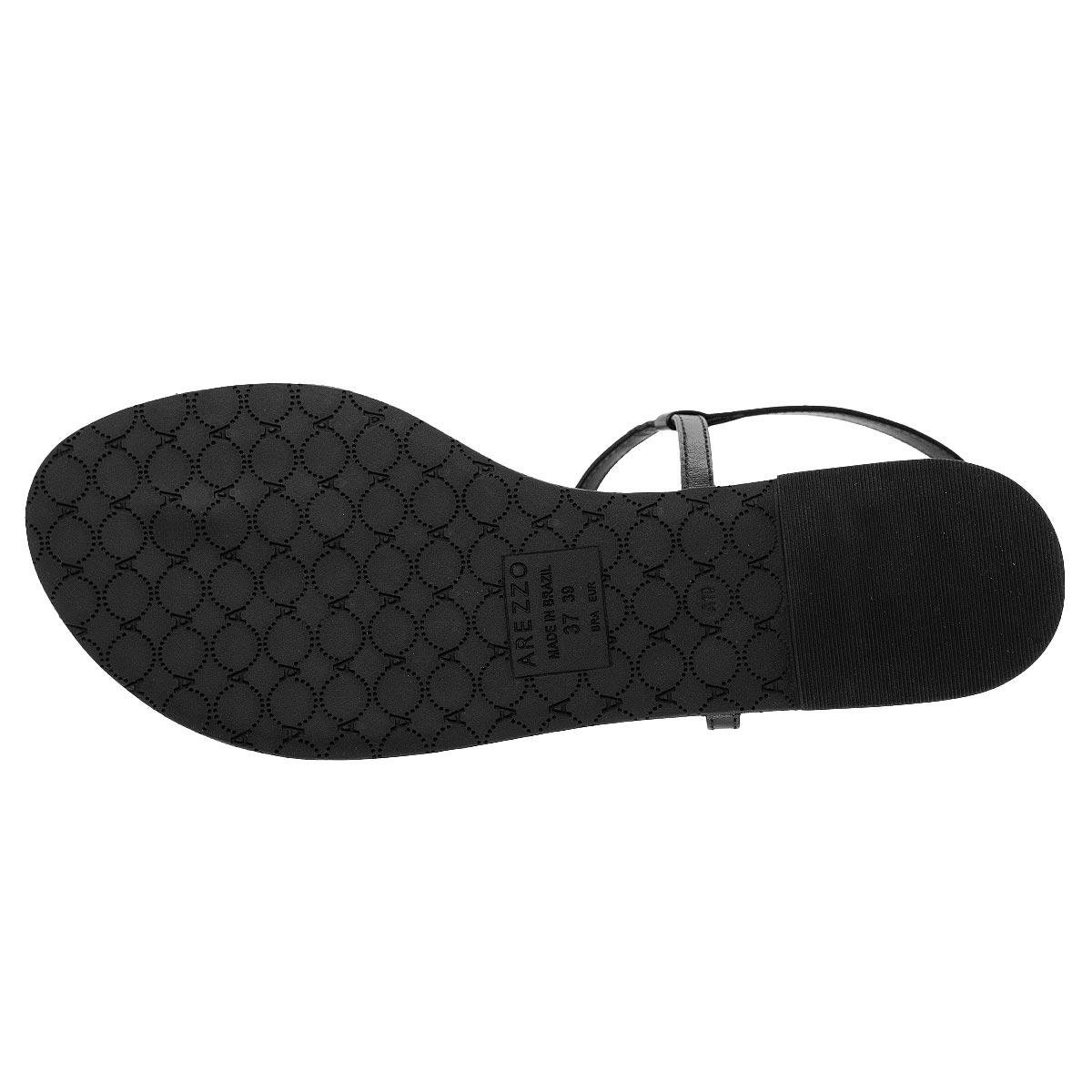 Sandália Rasteira Feminina Arezzo A10176 Preto Preto 4