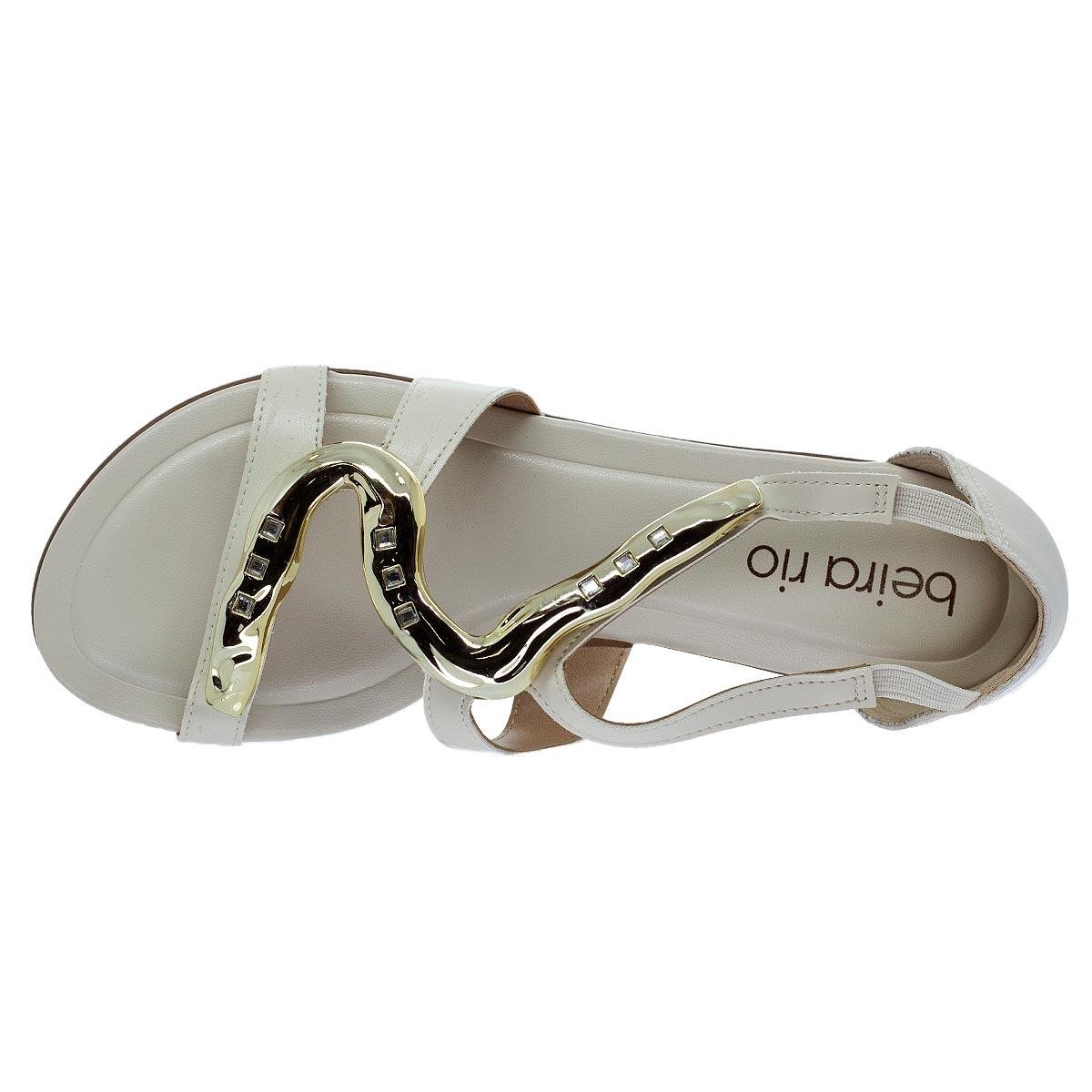 Sandália Rasteira Feminina Beira Rio 8367.873 Offwhite Branco 3