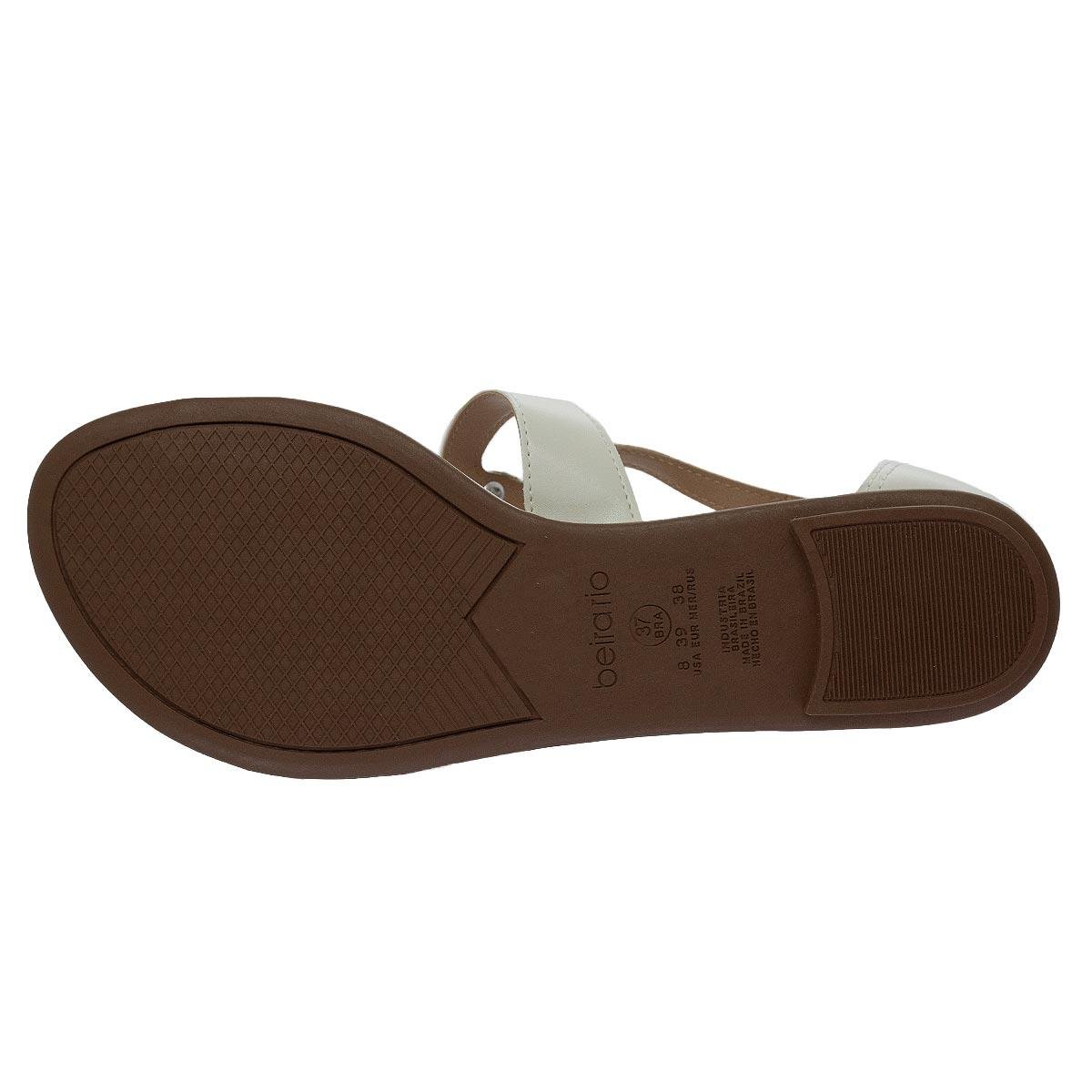 Sandália Rasteira Feminina Beira Rio 8367.873 Offwhite Branco 4