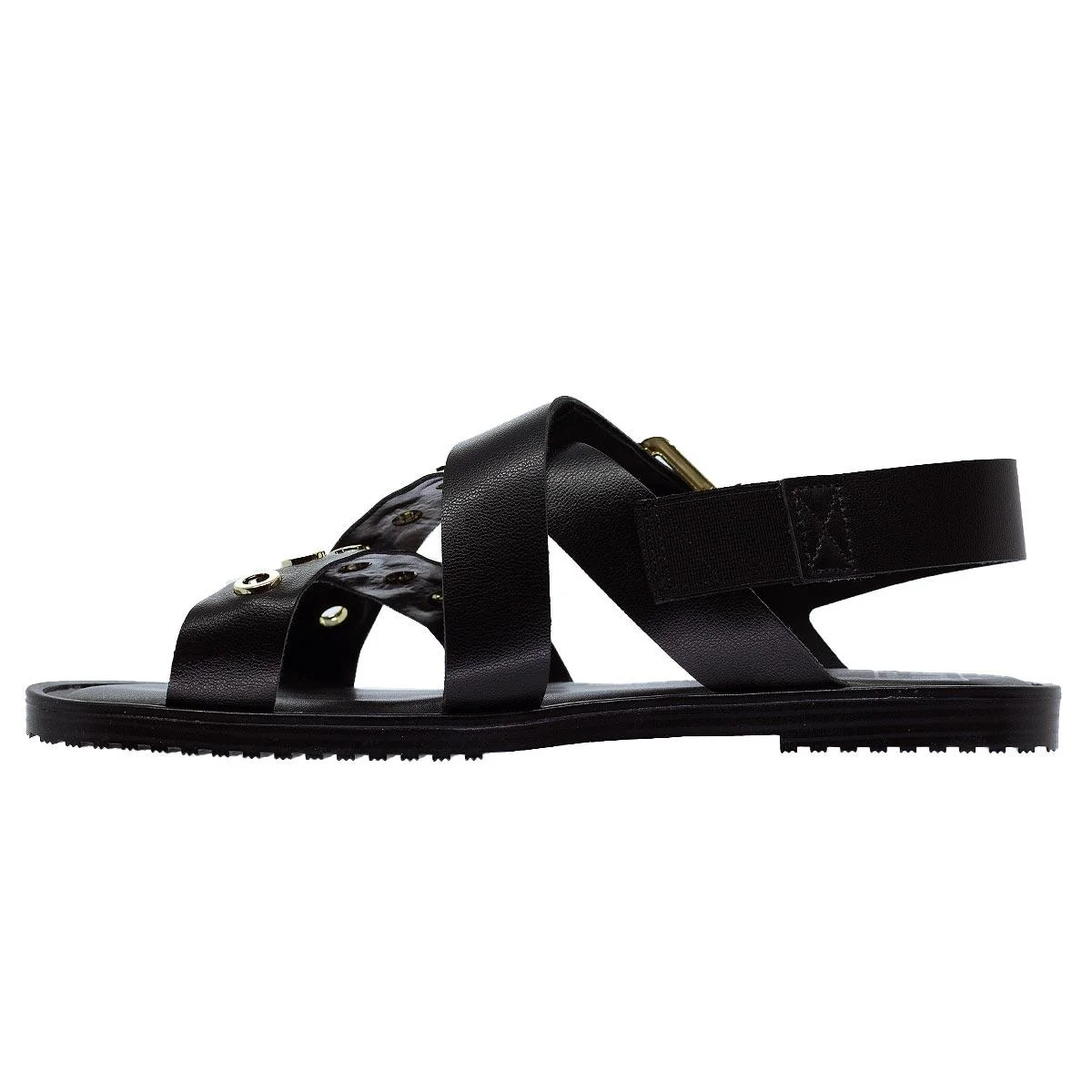 Sandália Rasteira Feminina Moleca 5555.203 Preta Preto 2