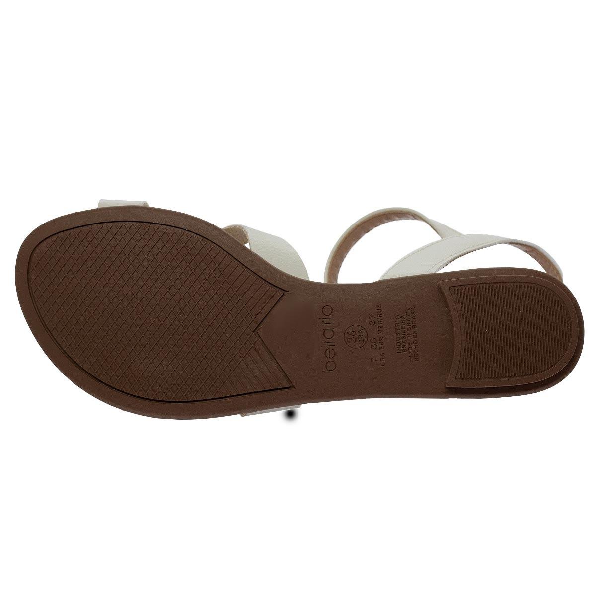 Sandalia Rasteira Feminina Beira Rio 8367.872 OffWhite Branco 4