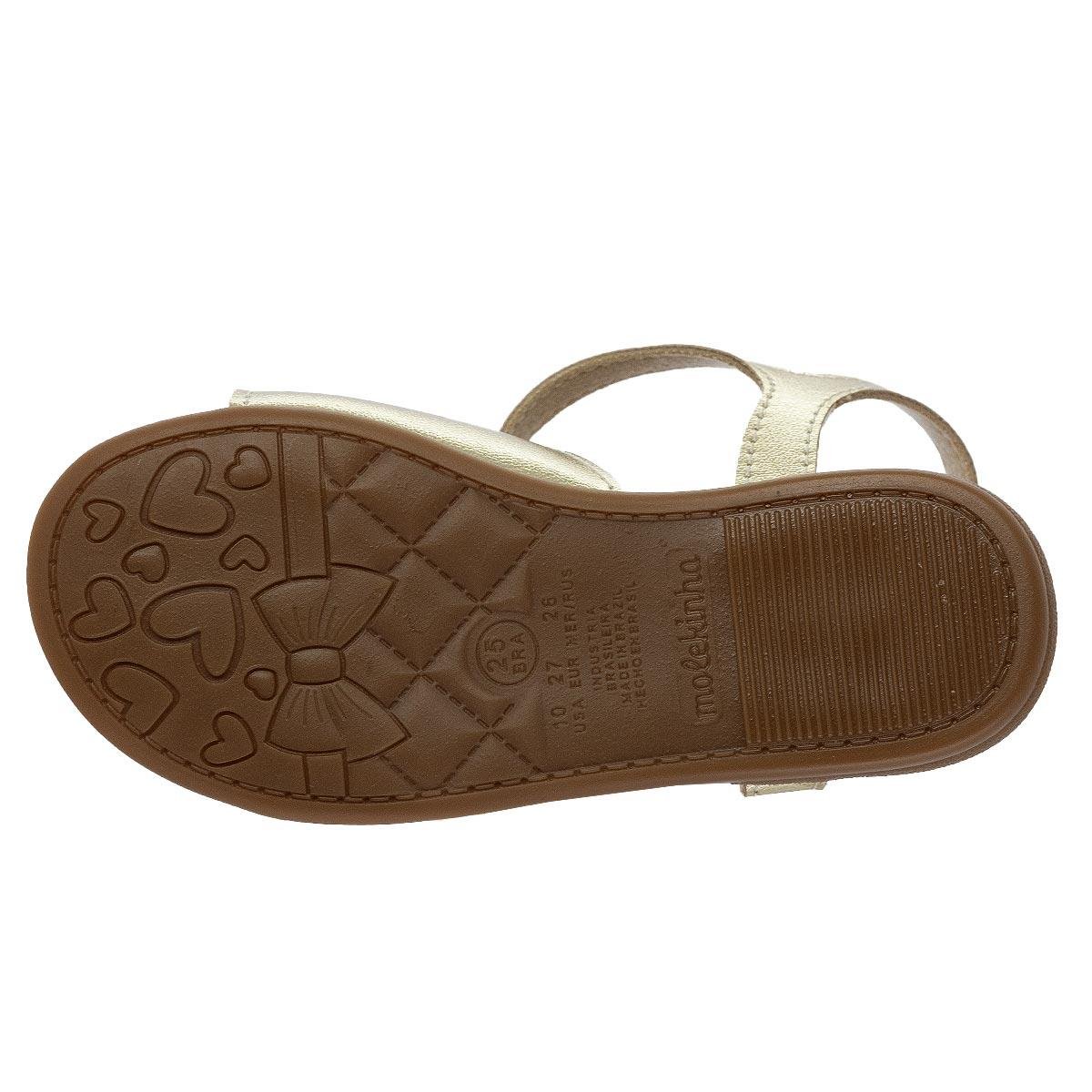 Sandália infantil Menina Molekinha 2743.103 Dourado Dourado 4
