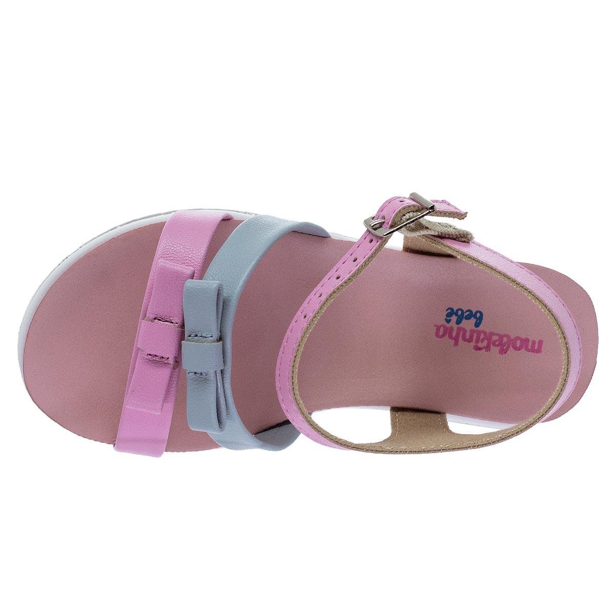 Sandália infantil Menina Molekinha 2724.124 Rosa Branco/Rosa/Verde 3