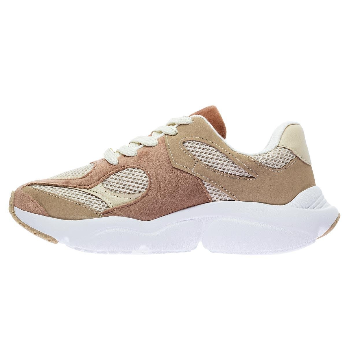 Tênis Casual Feminino Vizzano 1440.110 Nude Off White/Marrom 2