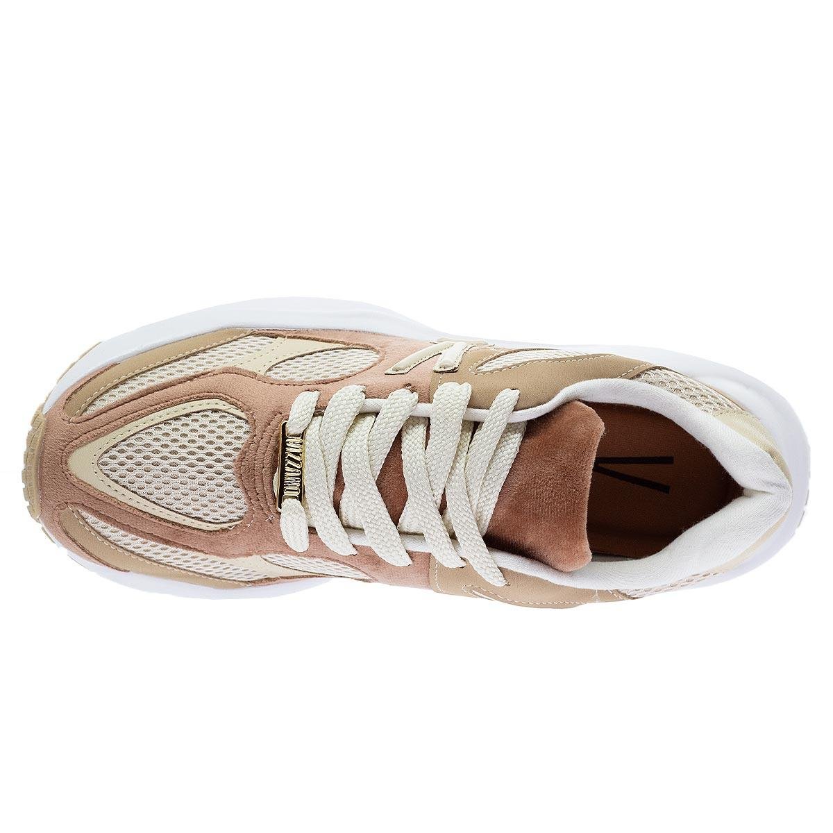 Tênis Casual Feminino Vizzano 1440.110 Nude Off White/Marrom 3