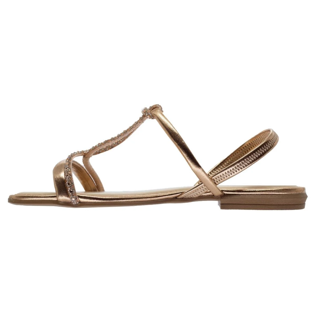 Sandália Rasteira Feminina Mississipi MF842 Bronze Rosé/Dourado 2