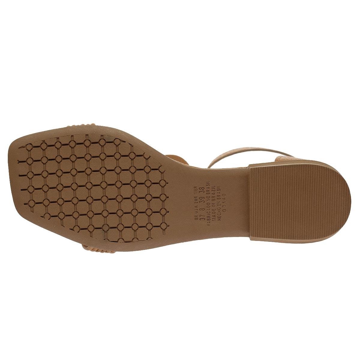 Sandália Rasteira Feminina Mississipi MF013 Camel Camel 4