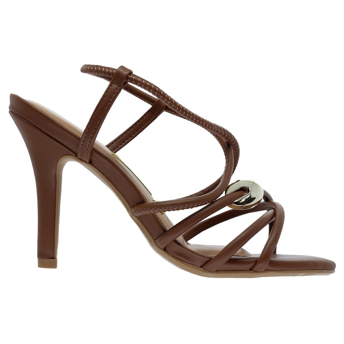 Sandália Salto Alto Feminina Vizzano 6249.1014 Marrom