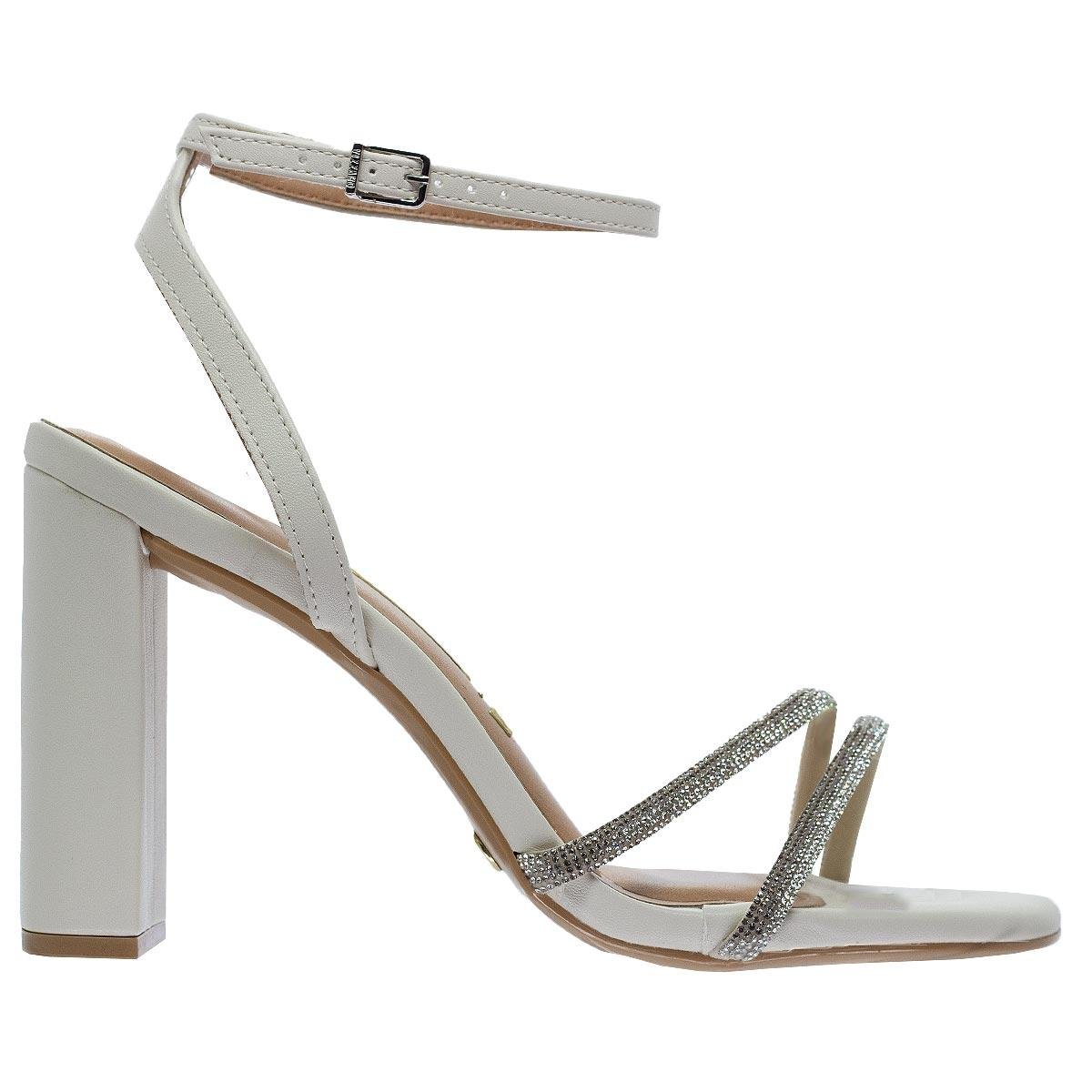 Sandália Salto Alto Feminina Vizzano 6550.103 Offwhite