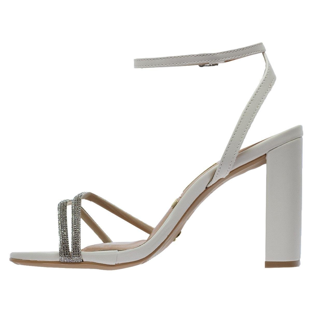 Sandália Salto Alto Feminina Vizzano 6550.103 Offwhite Branco 2