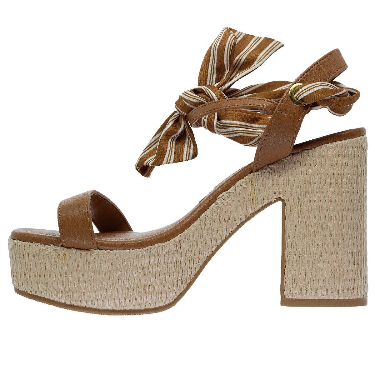 Sandália Salto Alto Meia Pata Feminina Vizzano 6541.103 Camel Camel 2