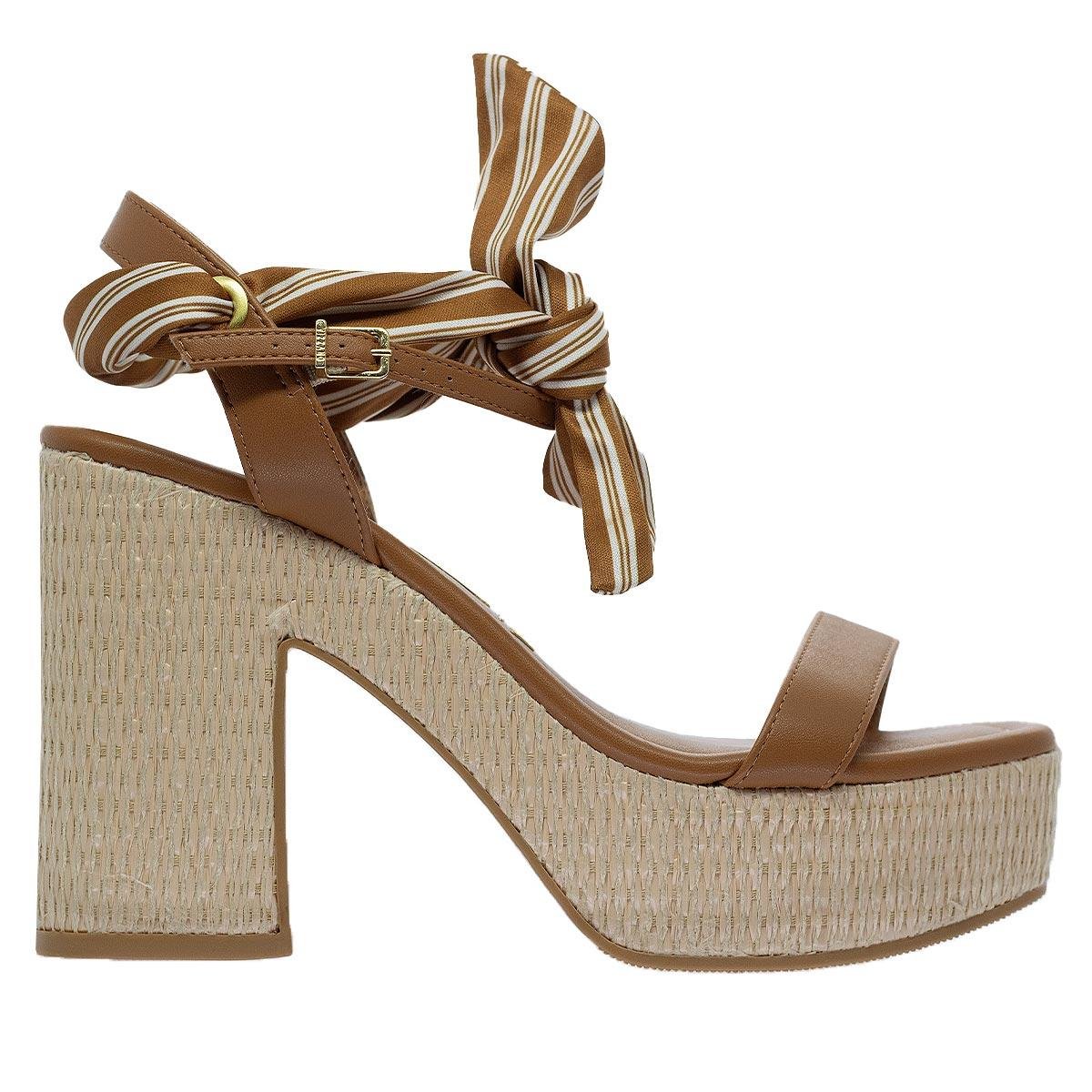 Sandália Salto Alto Meia Pata Feminina Vizzano 6541.103 Camel