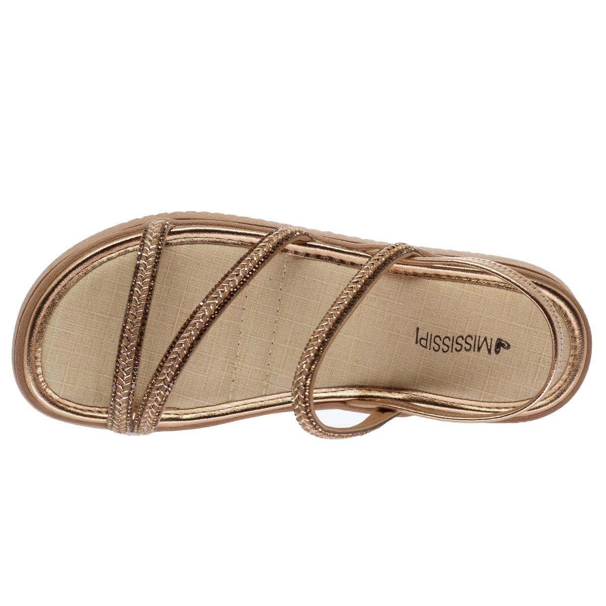Sandália Papete Feminina Mississipi ME353 Bege Bege 3