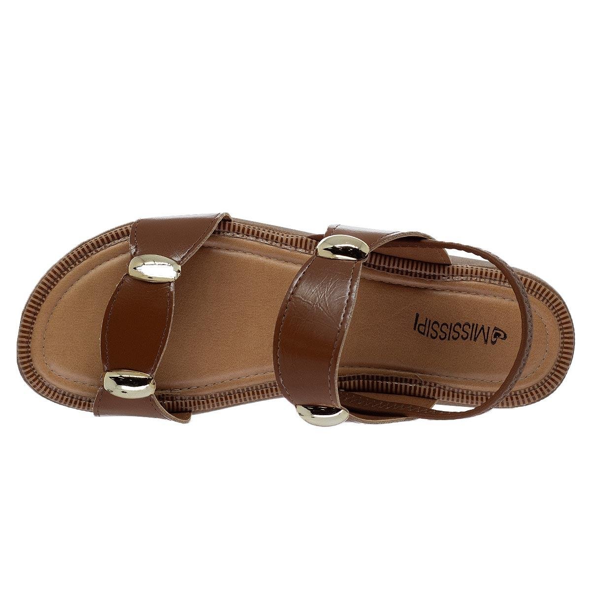 Sandália Flatform Feminina Mississipi MF992 Marrom Marrom 3