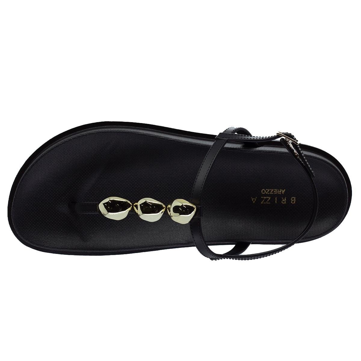 Sandália Rasteira Feminina Brizza Z19114 Preto Preto 3