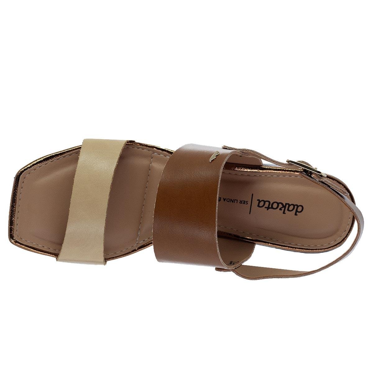 Sandália Salto Bloco Feminina Dakota Y9192 Marrom Caramelo 3