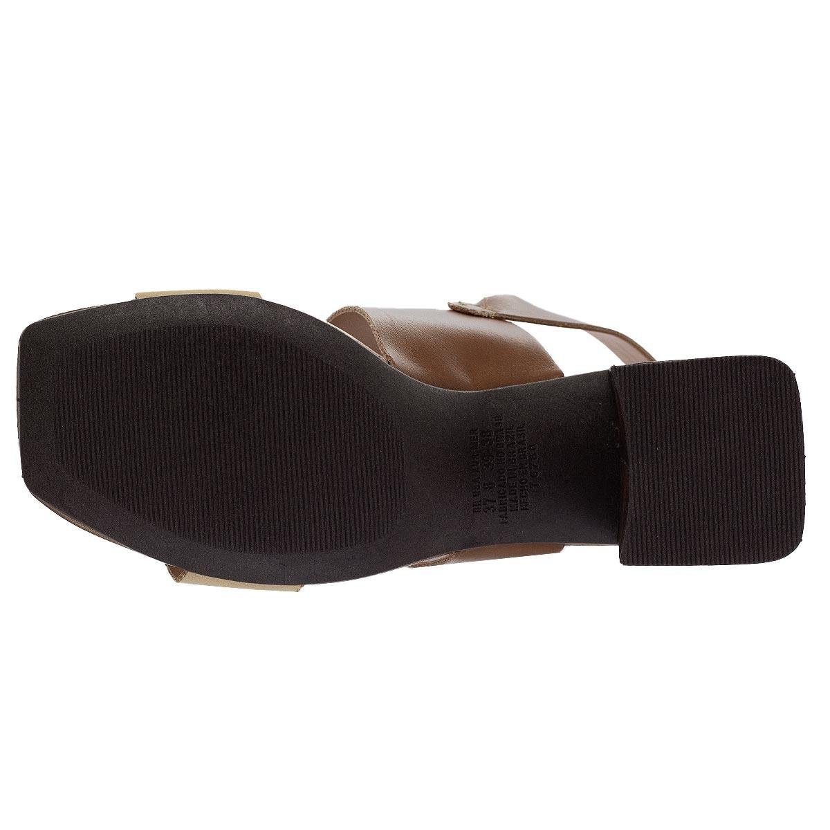 Sandália Salto Bloco Feminina Dakota Y9192 Marrom Caramelo 4