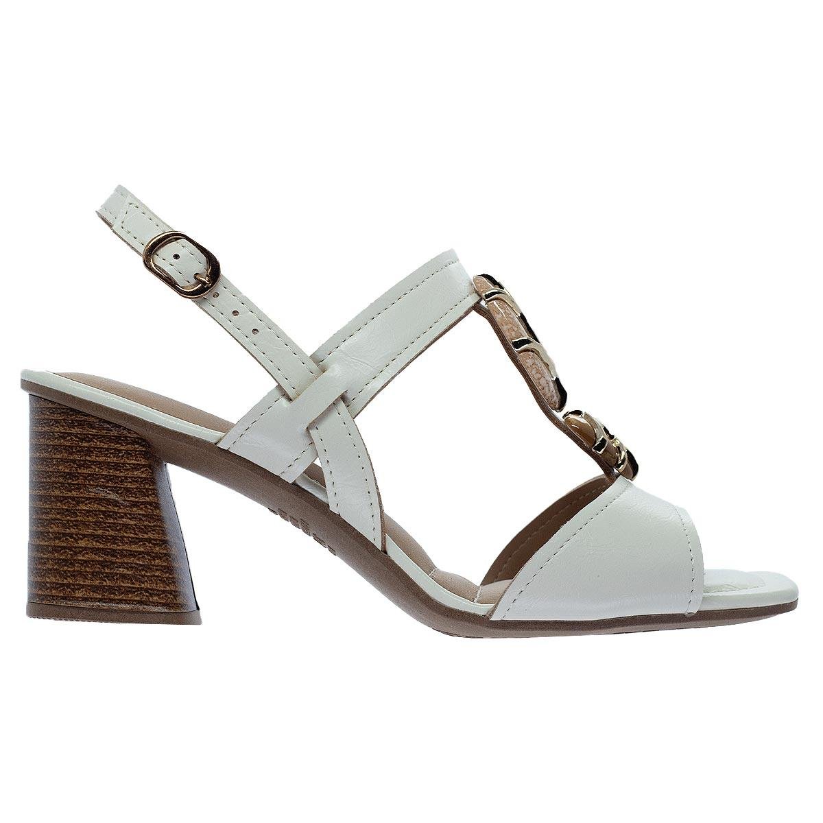 Sandália Salto Bloco Feminina Dakota Y9762 Offwhite